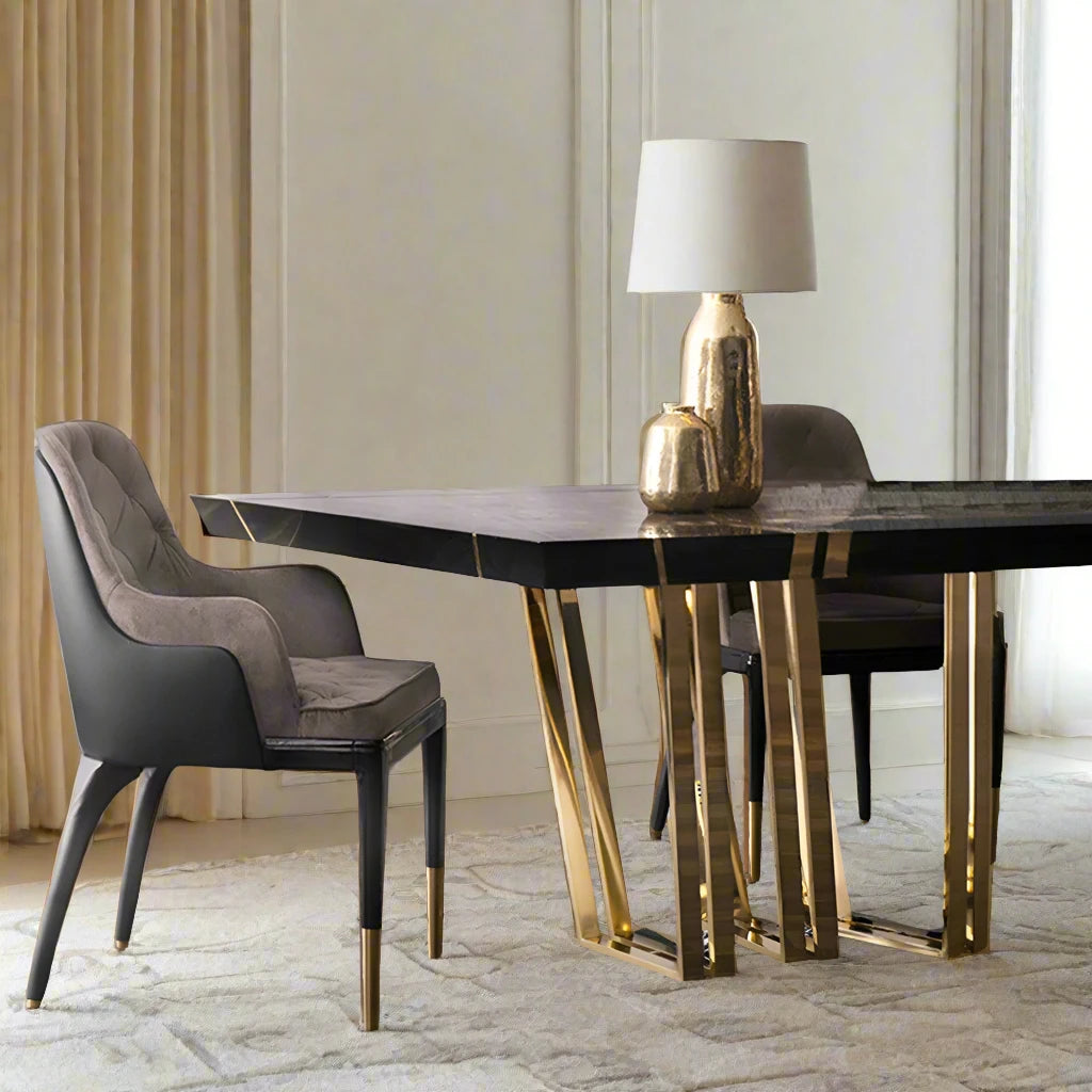 ChandeliersDecor.com-Dining Tables-Mejam Luxury Bronze Marble Dining Table
