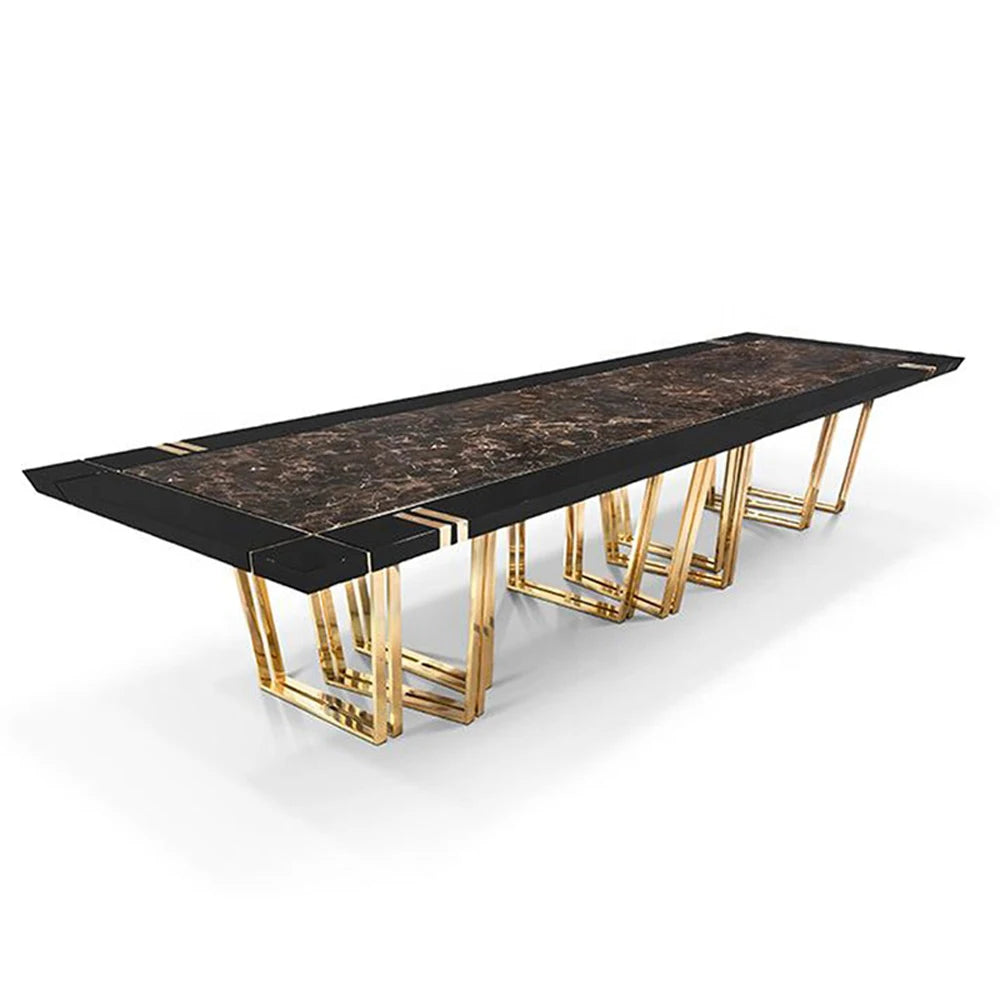 ChandeliersDecor.com-Dining Tables-Mejam Luxury Bronze Marble Dining Table
