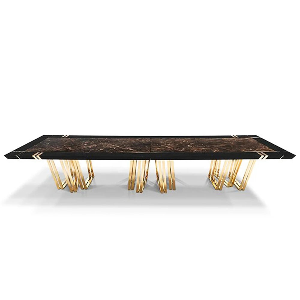 ChandeliersDecor.com-Dining Tables-Mejam Luxury Bronze Marble Dining Table