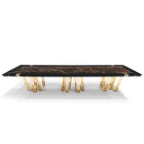 ChandeliersDecor.com-Dining Tables-Mejam Luxury Bronze Marble Dining Table
