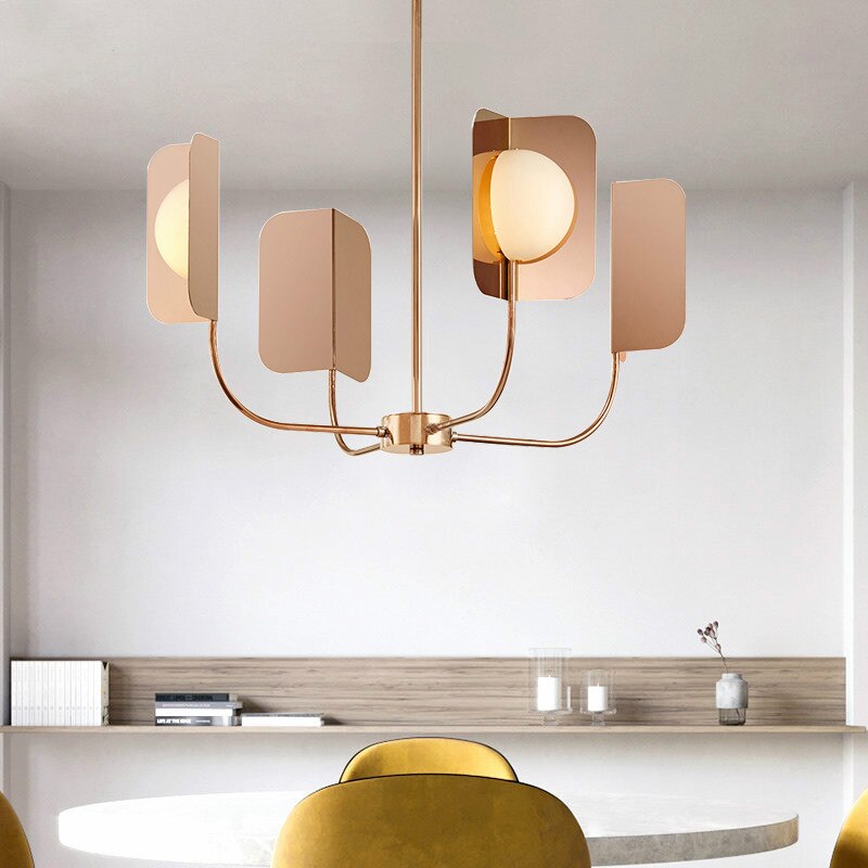 ChandeliersDecor.com-Chandeliers-Metal Leaves Globe Chandelier - Stunning Lighting Fixture