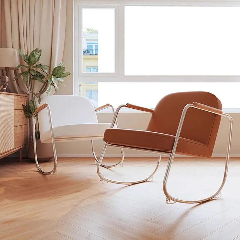 ChandeliersDecor.com-Sofa Chairs and Stools-Metal Minimalist Rocking Lounge Chair - Modern Style