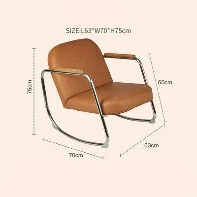 ChandeliersDecor.com-Sofa Chairs and Stools-Metal Minimalist Rocking Lounge Chair - Modern Style