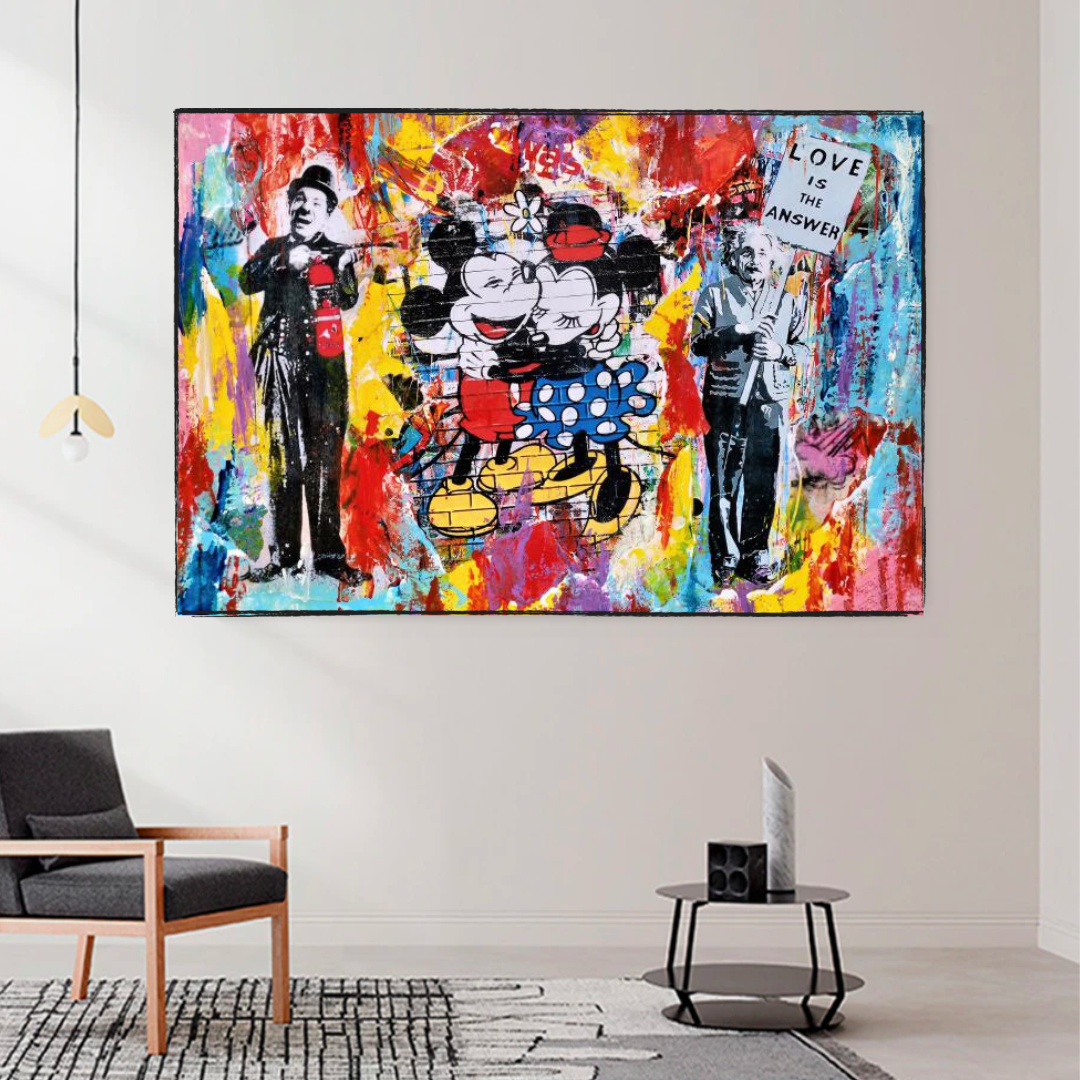 ChandeliersDecor.com-Wall Posters-Mickey and Minnie Love - Love is the Answer Wall Art