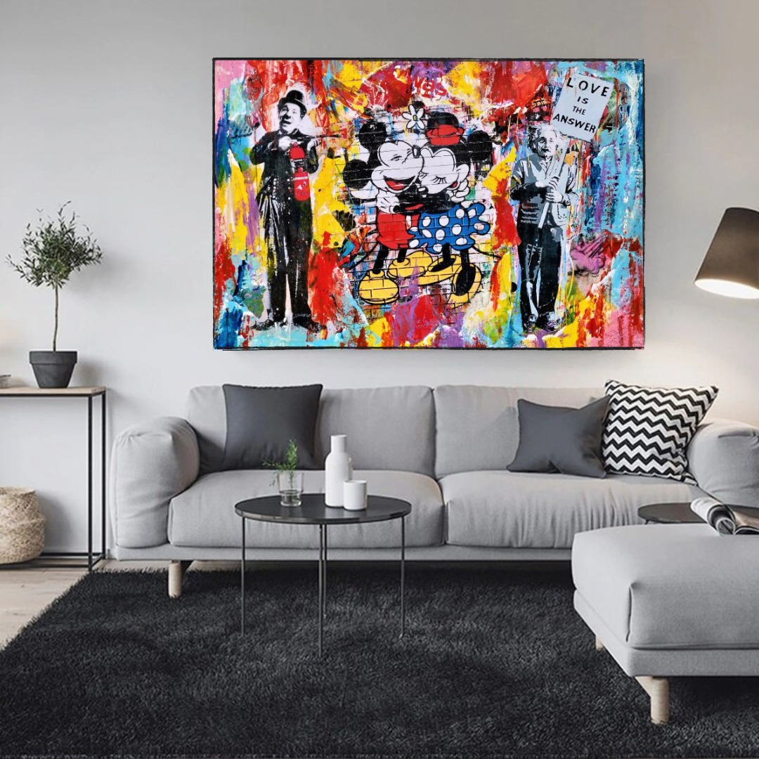 ChandeliersDecor.com-Wall Posters-Mickey and Minnie Love - Love is the Answer Wall Art