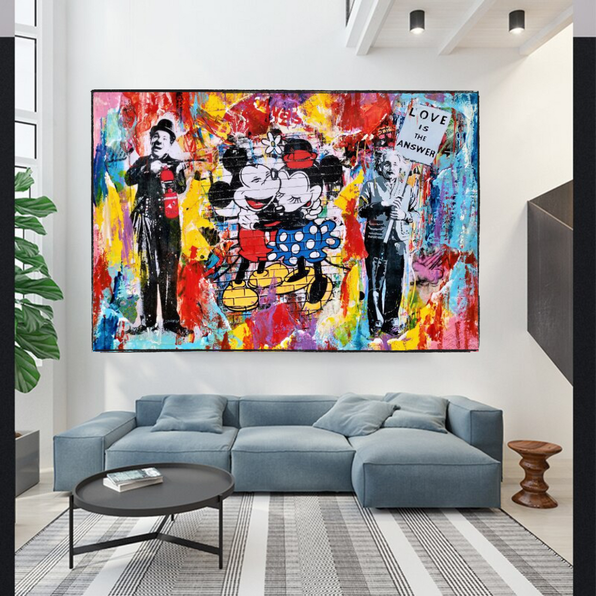 ChandeliersDecor.com-Wall Posters-Mickey and Minnie Love - Love is the Answer Wall Art