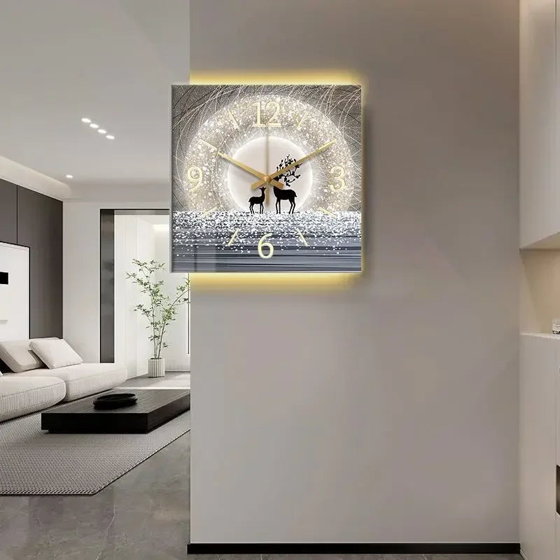 ChandeliersDecor.com-Wall Clocks-Minimalist Double Sided Corner Wall Clock