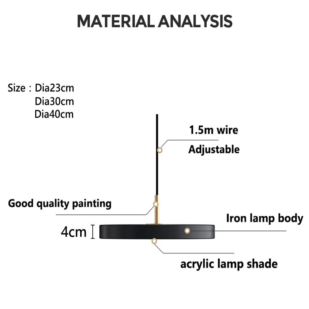 ChandeliersDecor.com-Pendant Lights-Minimalist Metal Plate Asteria Pendant Hanging Light