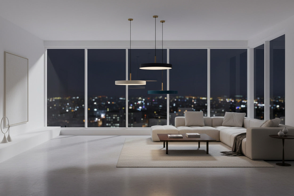 Minimalist Metal Plate Asteria Pendant Hanging Light-ChandeliersDecor.com