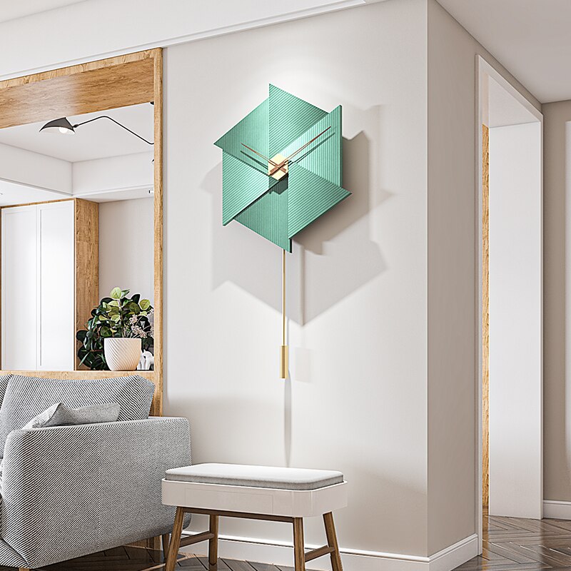 ChandeliersDecor.com-Wall Clocks-Minimalist Nordic Style Green Wall Clock