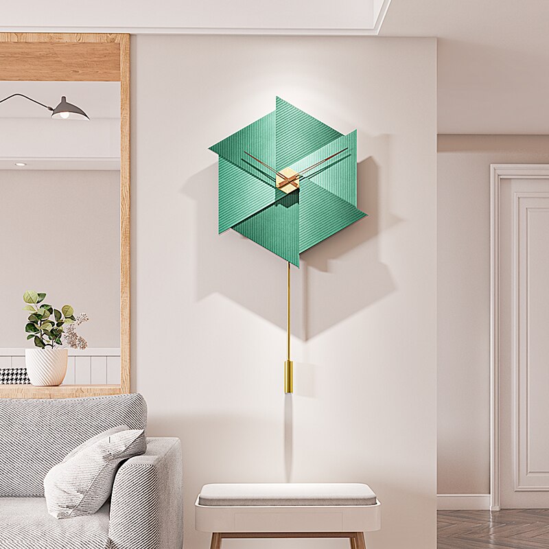 ChandeliersDecor.com-Wall Clocks-Minimalist Nordic Style Green Wall Clock