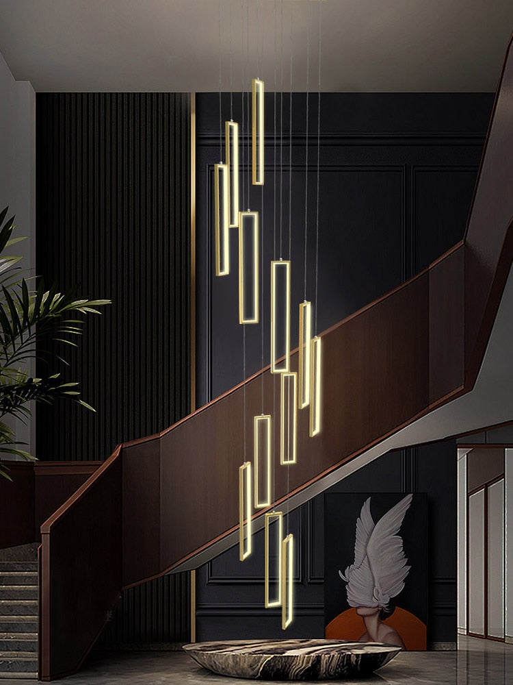 ChandeliersDecor.com-Staircase Chandelier-Minimalist Staircase Chandeliers - Elevate Your Space