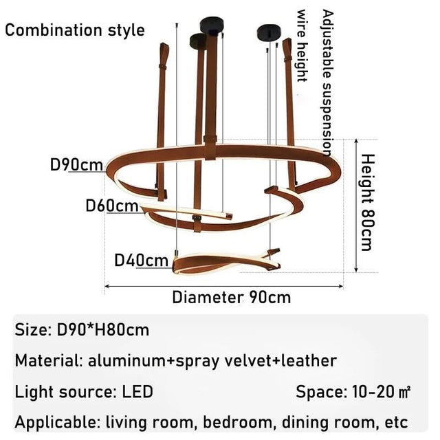 ModaLux Leather Craft LED Chandelier-ChandeliersDecor.com