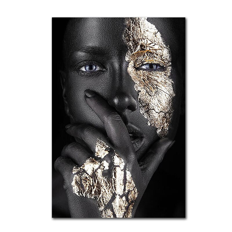 ChandeliersDecor.com-Wall Posters-Modern African Art Woman Canvas Wall Art - Unique Vibrant Home Decor