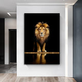 ChandeliersDecor.com-Wall Posters-Modern Art Lion In The Dark Canvas Wall Art
