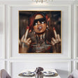 ChandeliersDecor.com-Wall Posters-Modern Black Girl with Tattoo Canvas Wall Art