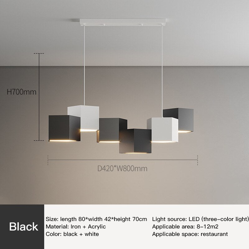 ChandeliersDecor.com-Kitchen Island-Modern Chandelier Lighting Blocks Pendant Light