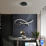 ChandeliersDecor.com-Kitchen Island-Modern Chrome Plated Gold LED Chandelier for Dining and Living Room