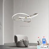 ChandeliersDecor.com-Kitchen Island-Modern Chrome Plated Gold LED Chandelier for Dining and Living Room
