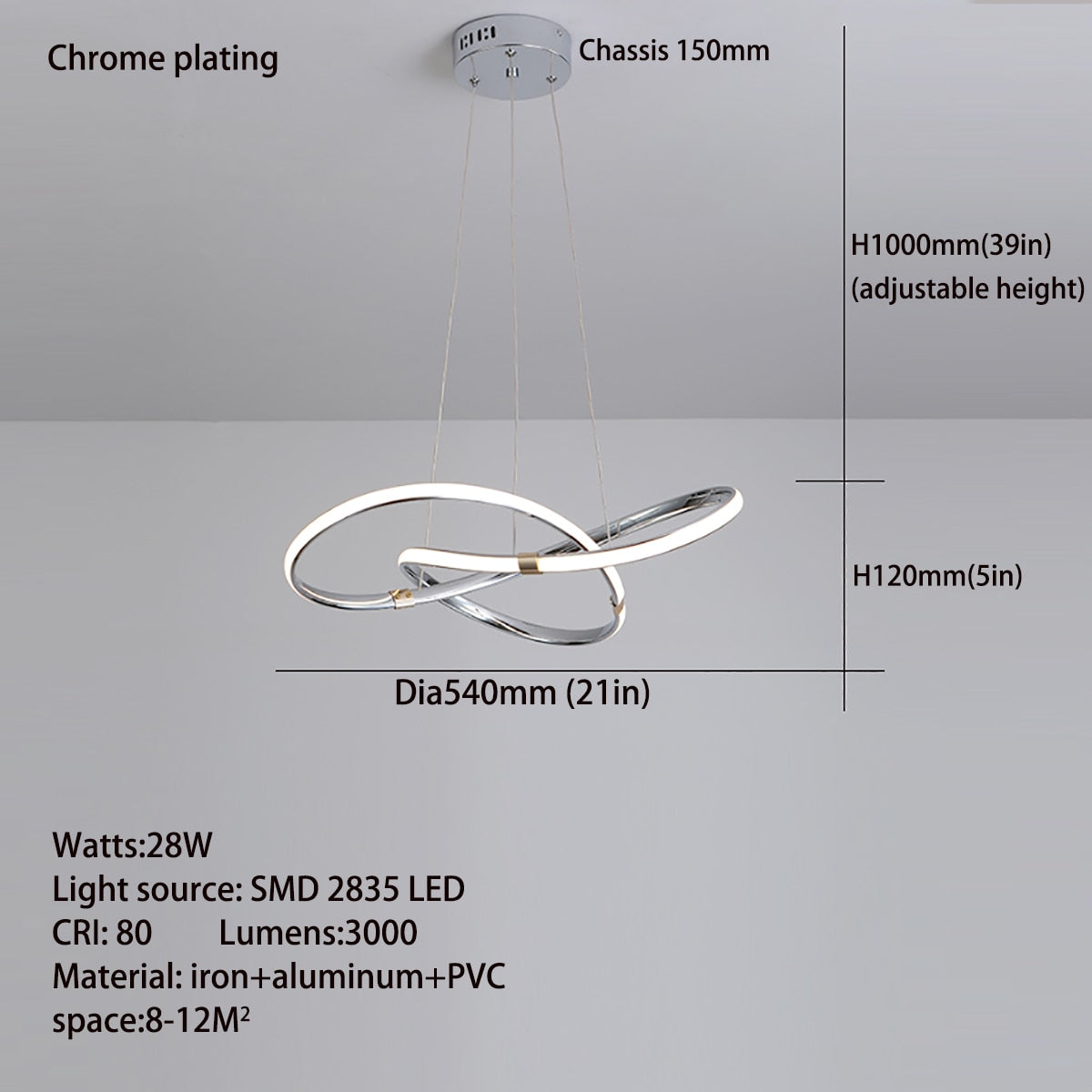 ChandeliersDecor.com-Kitchen Island-Modern Chrome Plated Gold LED Chandelier for Dining and Living Room