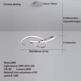 ChandeliersDecor.com-Kitchen Island-Modern Chrome Plated Gold LED Chandelier for Dining and Living Room