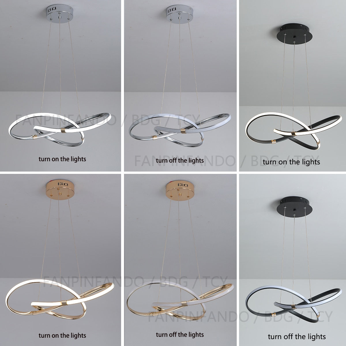 ChandeliersDecor.com-Kitchen Island-Modern Chrome Plated Gold LED Chandelier for Dining and Living Room