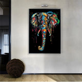 ChandeliersDecor.com-Wall Posters-Modern Colourful Elephant Canvas Wall Art