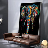 ChandeliersDecor.com-Wall Posters-Modern Colourful Elephant Canvas Wall Art