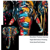 ChandeliersDecor.com-Wall Posters-Modern Colourful Elephant Canvas Wall Art