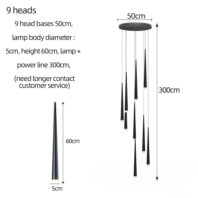 ChandeliersDecor.com-Staircase Chandelier-Modern Duplex Attic Pendant Lamp