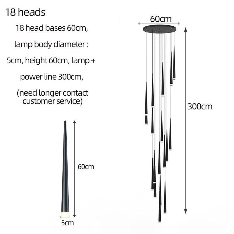 ChandeliersDecor.com-Staircase Chandelier-Modern Duplex Attic Pendant Lamp