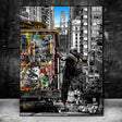 ChandeliersDecor.com-Wall Posters-Modern Graffiti Art Catching Bus Tram Canvas Wall Art