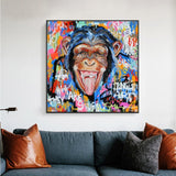 ChandeliersDecor.com-Wall Posters-Modern Graffiti Art of Monkey Canvas Wall Art