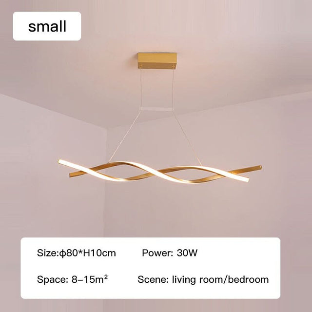 Modern LED Pendant Lamp, Dimmable Black Gold Chandelier-ChandeliersDecor.com