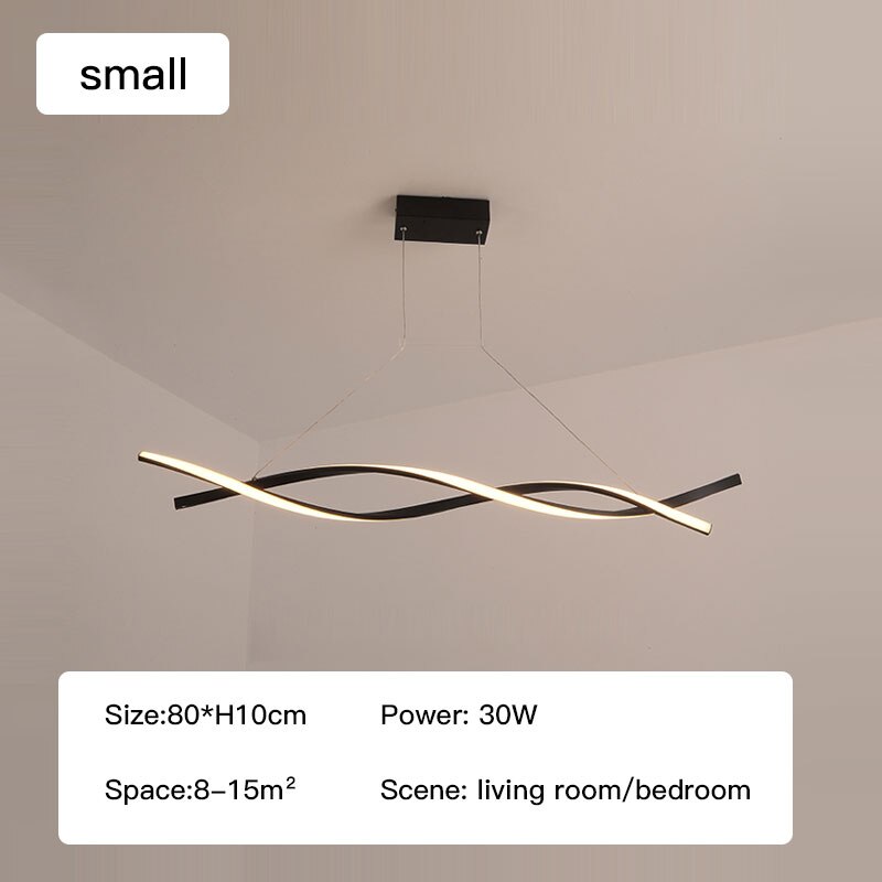 ChandeliersDecor.com-Kitchen Island-Modern LED Pendant Lamp, Dimmable Black Gold Chandelier