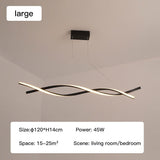 ChandeliersDecor.com-Kitchen Island-Modern LED Pendant Lamp, Dimmable Black Gold Chandelier