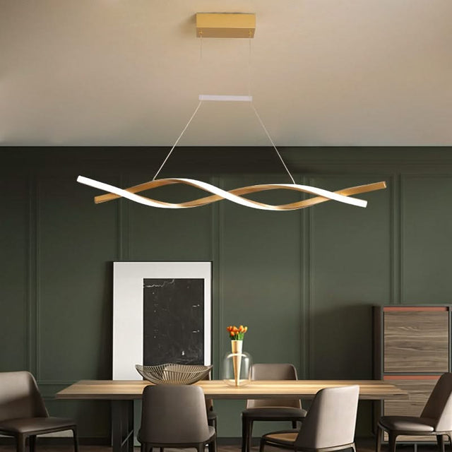 Modern LED Pendant Lamp, Dimmable Black Gold Chandelier-ChandeliersDecor.com