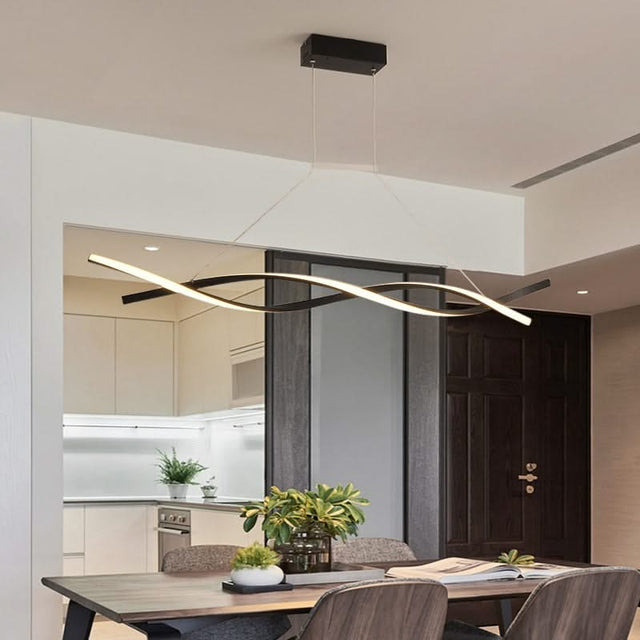 Modern LED Pendant Lamp, Dimmable Black Gold Chandelier-ChandeliersDecor.com