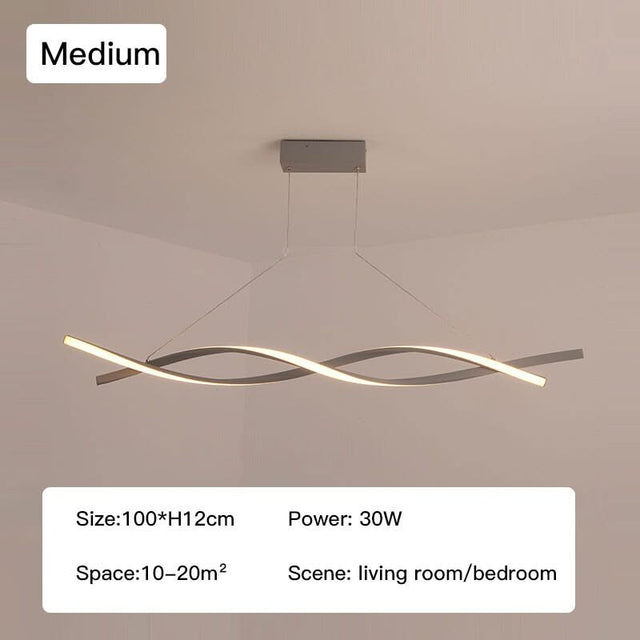 Modern LED Pendant Lamp, Dimmable Black Gold Chandelier-ChandeliersDecor.com