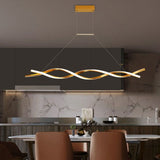 ChandeliersDecor.com-Kitchen Island-Modern LED Pendant Lamp, Dimmable Black Gold Chandelier