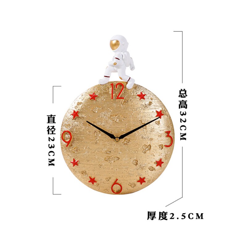ChandeliersDecor.com-Wall Clocks-Modern Light Luxury Astronaut Wall Clock