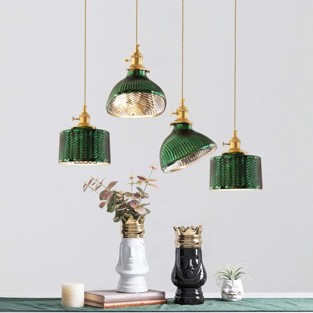 Modern Loft Pure Copper Lamp Holder Green Light-ChandeliersDecor.com
