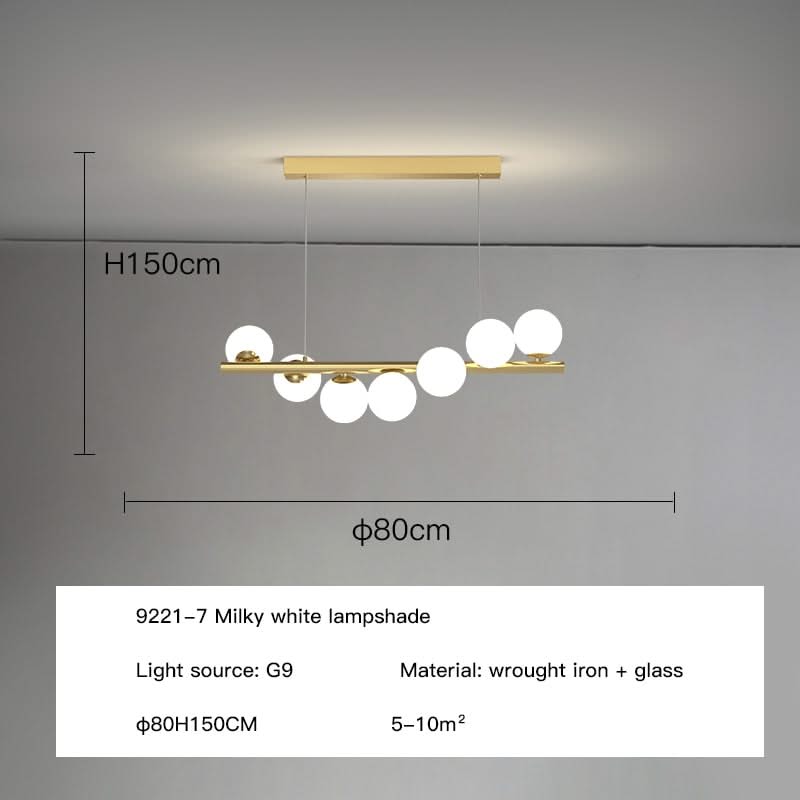 Modern Long Glass Ball Chandelier with G9 LED-ChandeliersDecor.com