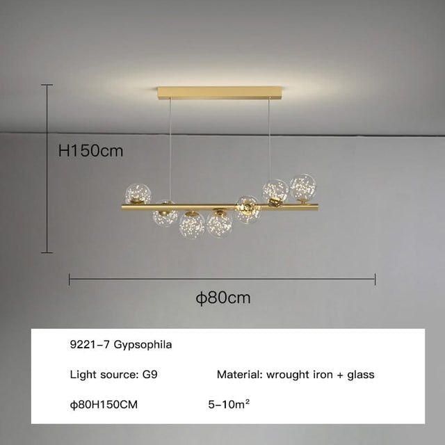 Modern Long Glass Ball Chandelier with G9 LED-ChandeliersDecor.com