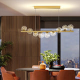 ChandeliersDecor.com-Kitchen Island-Modern Long Glass Ball Chandelier with G9 LED