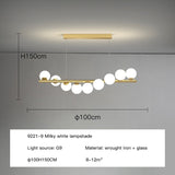 ChandeliersDecor.com-Kitchen Island-Modern Long Glass Ball Chandelier with G9 LED