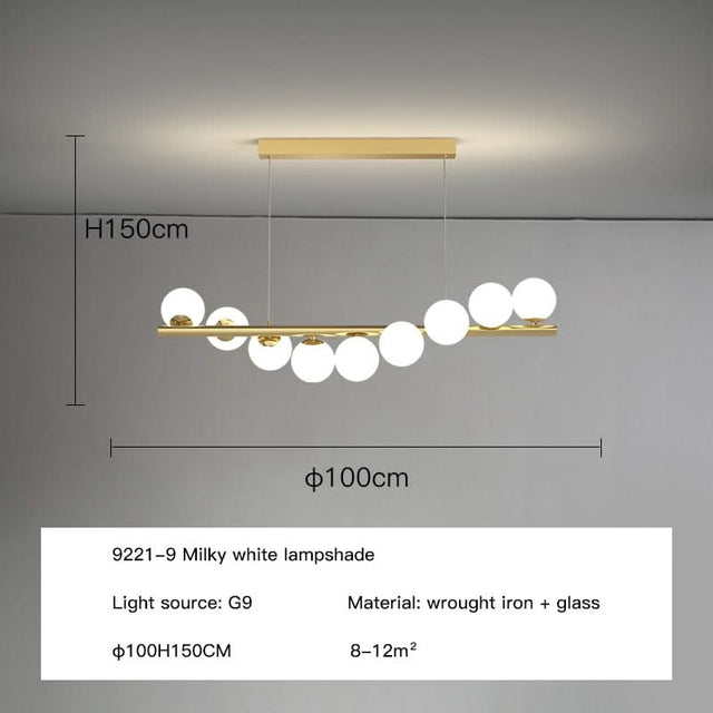 Modern Long Glass Ball Chandelier with G9 LED-ChandeliersDecor.com