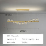 ChandeliersDecor.com-Kitchen Island-Modern Long Glass Ball Chandelier with G9 LED