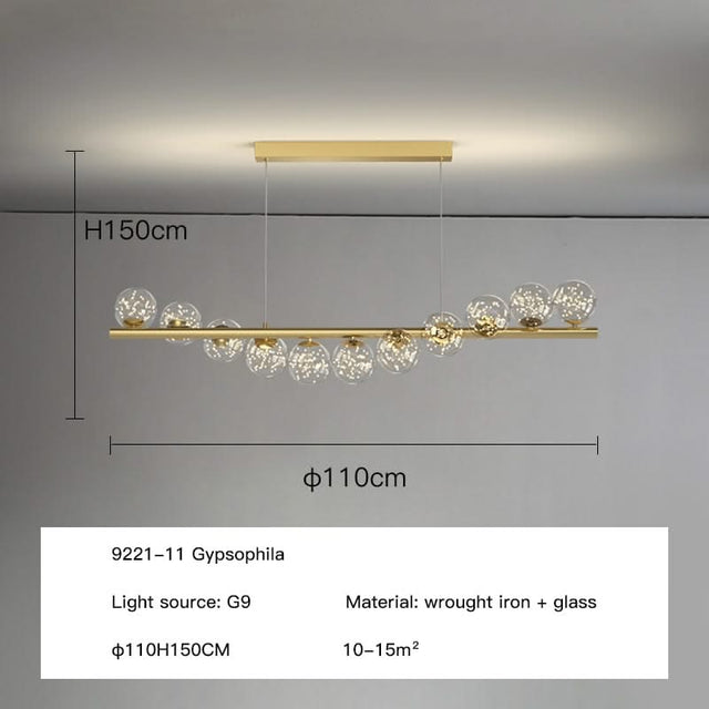 Modern Long Glass Ball Chandelier with G9 LED-ChandeliersDecor.com