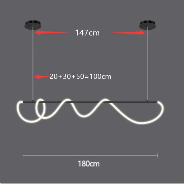 ChandeliersDecor.com-Kitchen Island-Modern Long Hose LED Chandelier for Dining Room